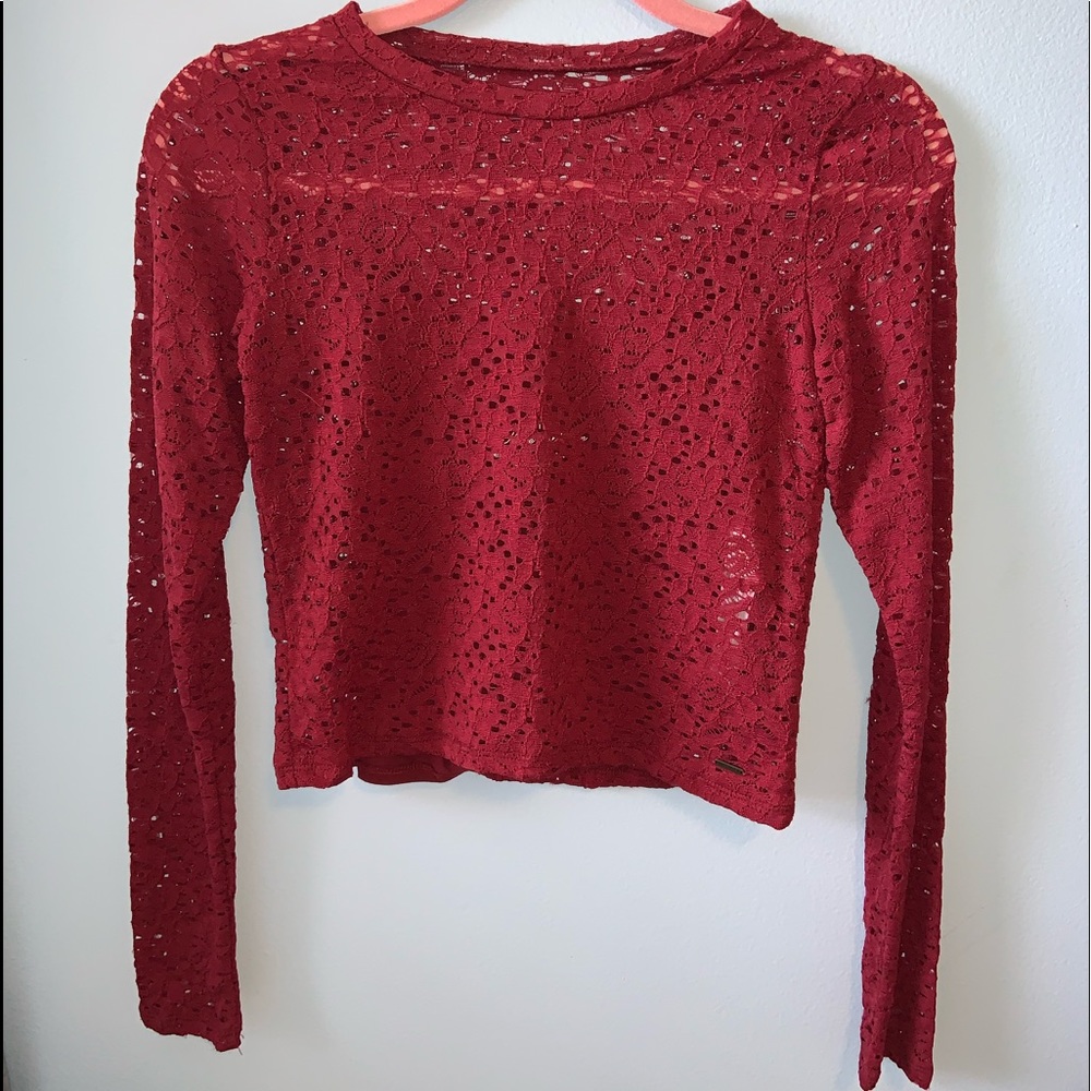netted/mesh long sleeve